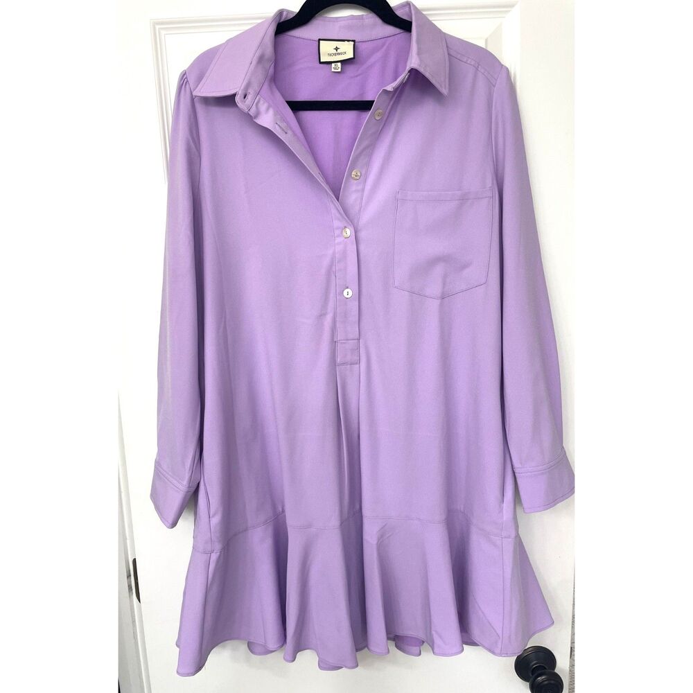Tuckernuck Crepe Callahan Shirt Dress Purple XL